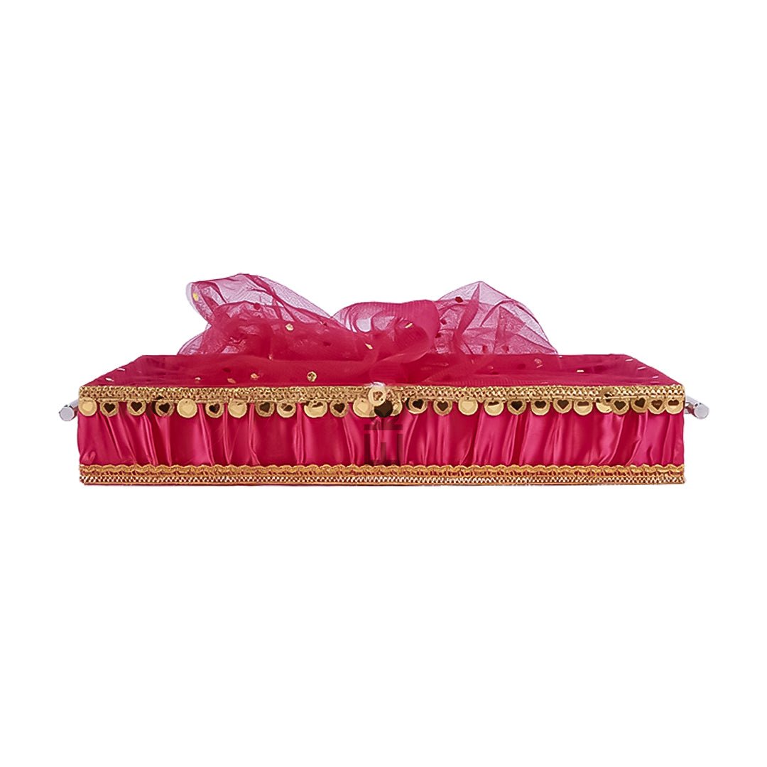 Set of 3 - Hot Pink Fabric Satin Trays Set – Decorative Display & Wedding Trays - Image 5