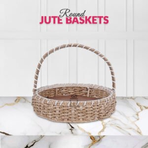 5 pcs Set - Round Jute Basket - Giftwrap Studio