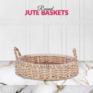 5 pcs Set - Round Jute Basket - GiftWrap Studio