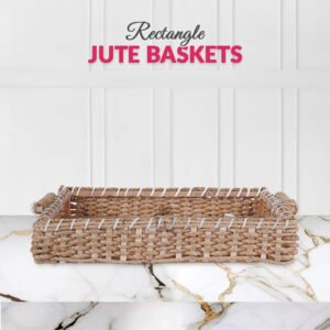 5 pc Set - Rectangle Jute Basket -  Giftwrap Studio