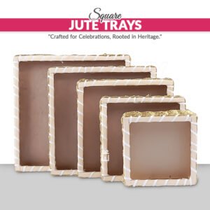 Yellow Square Jute Basket for Gifting