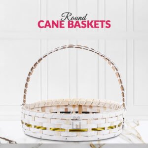 Set of 5 - Round White Cane Basket for Gifting, wedding decoration