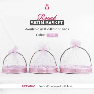 Set of 3 – Round Satin Basket Set in 8 Multi Colors | Giftwrap Studio