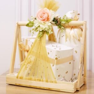 Golden Glow – Premium Gift Basket with Floral Charm