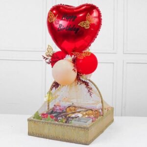 Birthday Luxe – Celebration Gift Basket with Balloon Topper