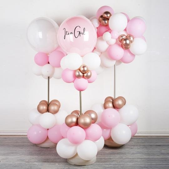 Its a Girl Balloon Stand Decoration – Baby Shower & Welcome Setup