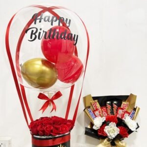 Hot Air bouquet - Chocolate bouquet for Happy birthday, Anniversary - Giftwrap Studio