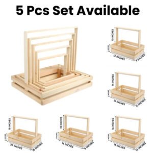 Set of 5 Wooden Baskets
