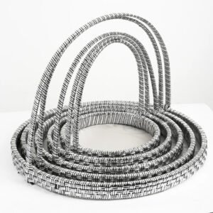 Set of 5 Silver Wooden Baskets